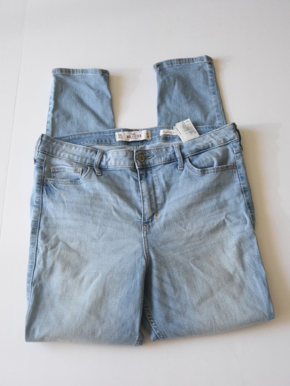 Hollister High Rise Super Skinny Jeans Size 13R W31 L30 Light Wash Stretch